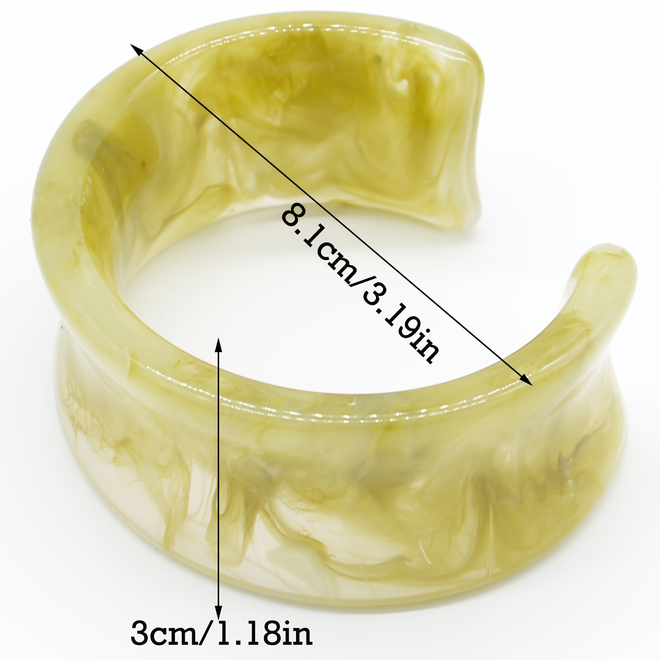 Retro Bohemian Resin Bangle, Geometric Irregular Design